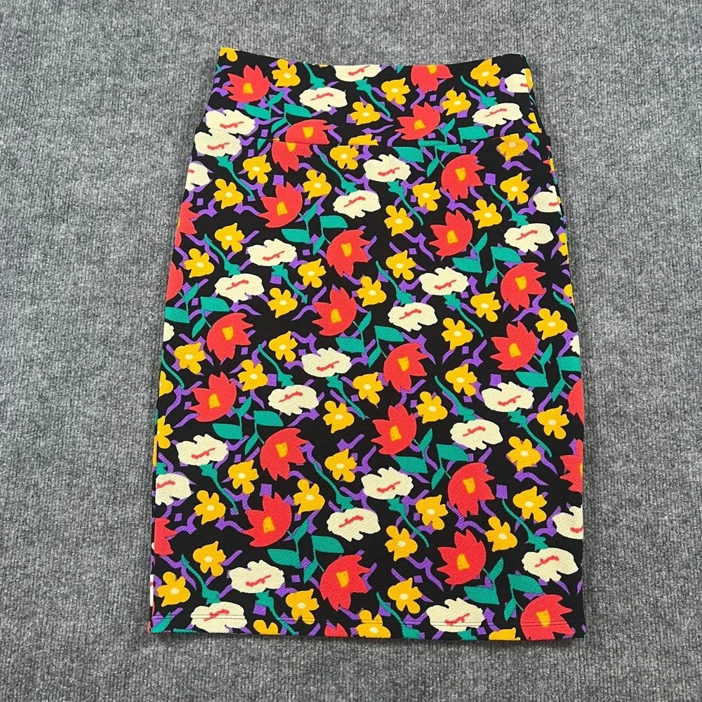 Lularoe‎ Pencil Skirt Womens Small Multicolor Floral Stretch Knee Length Office
